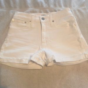 J Crew white denim cuffed shorts. Size 24.